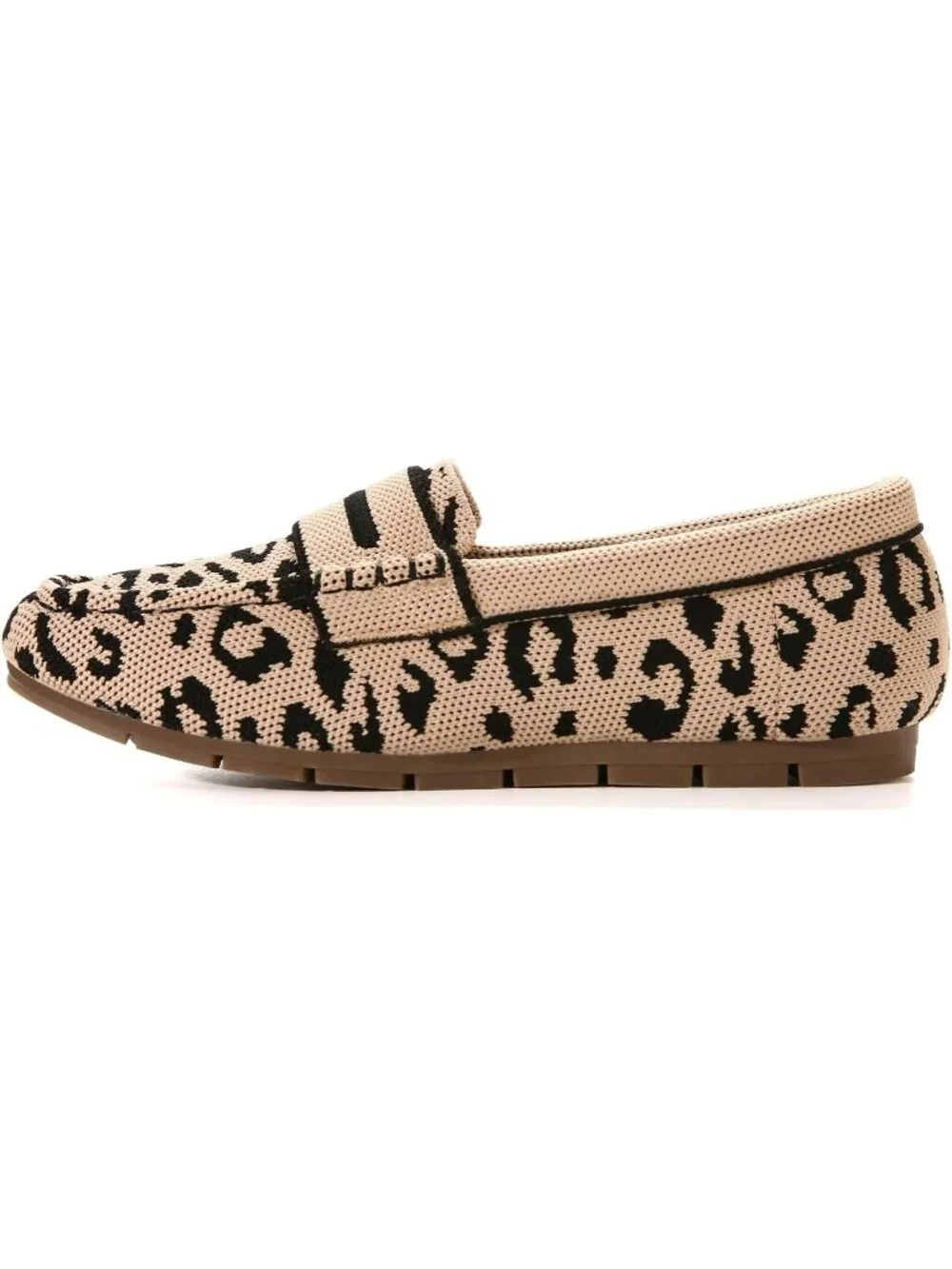 Women's Leopard Mesh Comfortable Slip on Dressy Casual Walking Loafer Flat Shoes